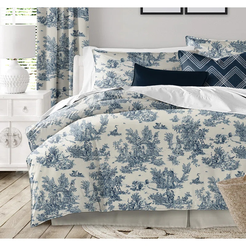 Toile De Jouy Cotton Duvet Cover Set | Wayfair North America