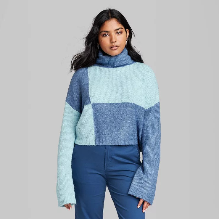 Women's Cropped Turtleneck Pullover Sweater - Wild Fable™ | Target
