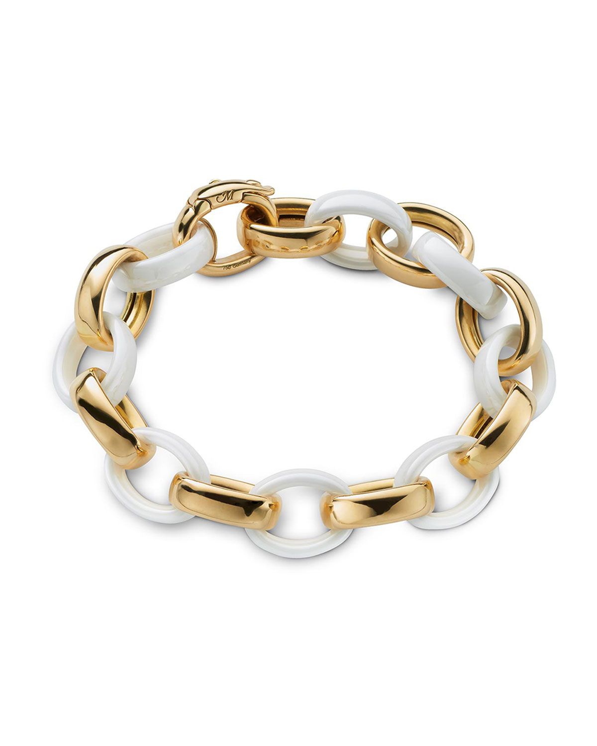 18k Gold White Ceramic Chain Bracelet | Neiman Marcus