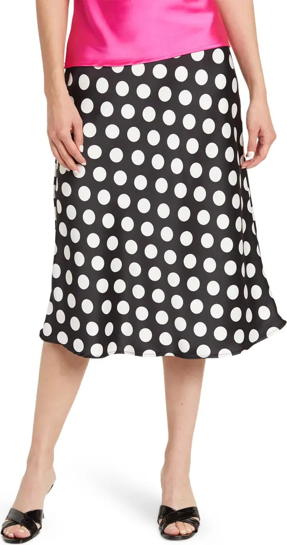 Polka Dot Satin Midi Skirt | Nordstrom Rack