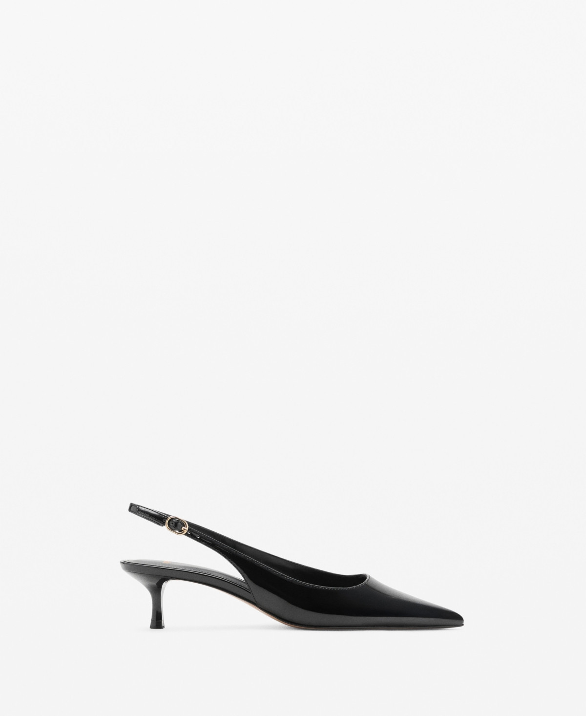Mango Women's Kitten-Heel Patent Leather Shoes - Black | Macy's