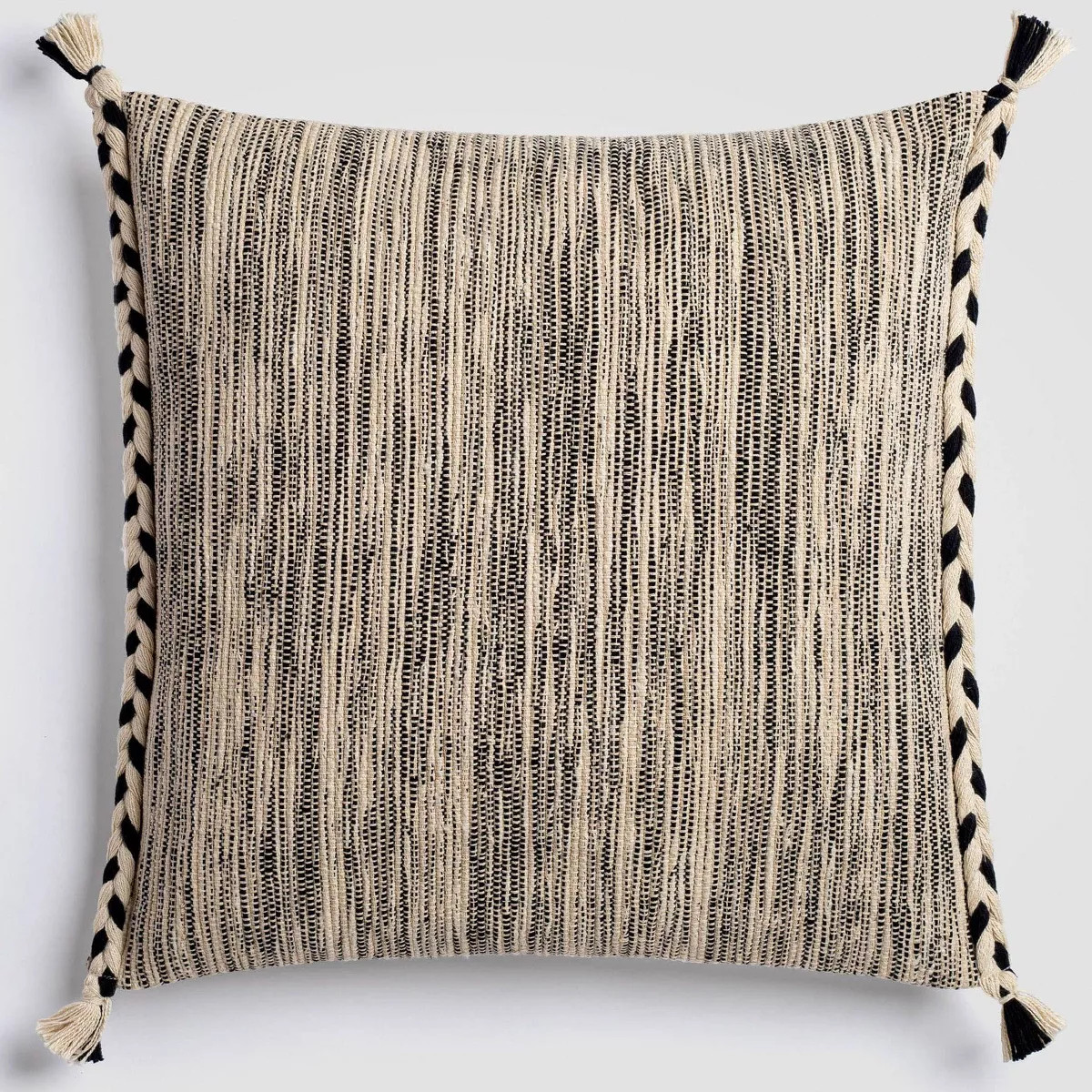 Black & White Braided 20" x 20" Throw Pillow, Textured Duo-Tone Woven Accent | Target
