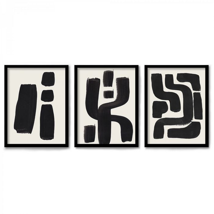 Ink Mazes by Ejaaz Haniff - Set of 3 Framed Prints Triptych Wall Art - Americanflat | Target
