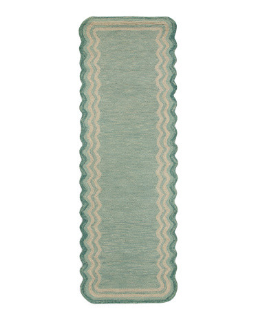 2x7 Wool Scalloped Runner | TJ Maxx