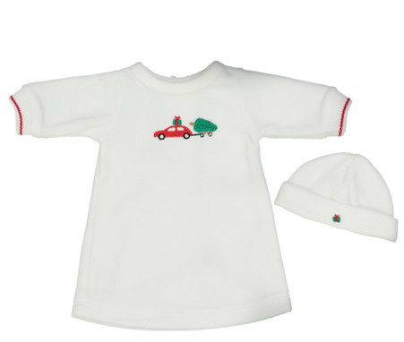 Doll Velour Holiday Night Dress with Hat | Feltman Brothers