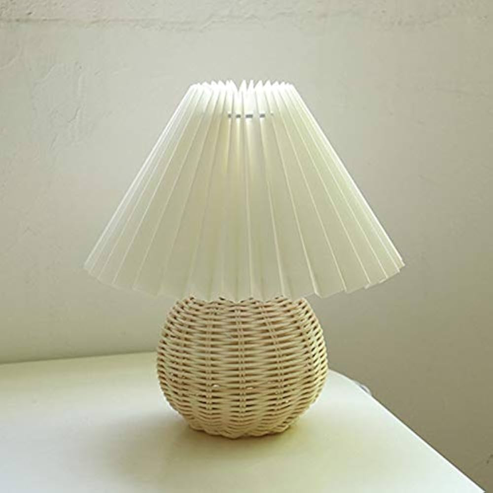 Korean Pleated Table Lamp Ins DIY Ceramic Table Lamps for Living Room Home Deco Cute Lamp with Tr... | Amazon (US)