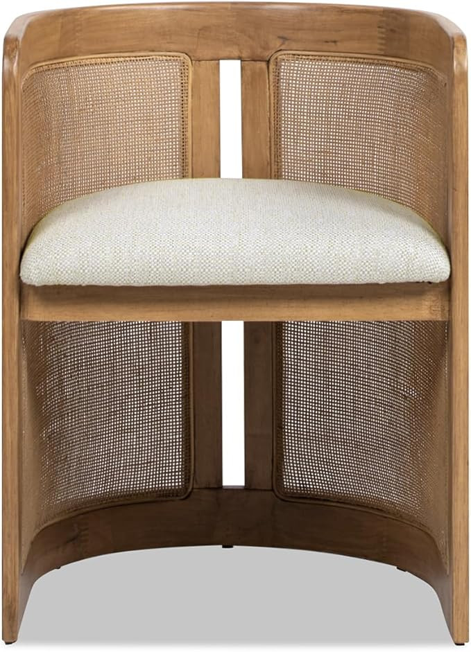 Jennifer Taylor Home Lilith 20.5" Curved Rattan Upholstered Dining Chair | Amazon (US)