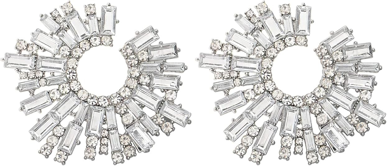 Rhinestone Sunflower Statement Earrings, Luxury Diamond Jewelry Statement Drop Dangle Earrings, C... | Amazon (US)