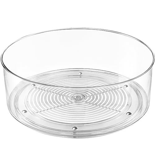 Slow Slog Refrigerator Lazy Susan, Round Clear Turntable Organizer, Plastic 360 Degree Rotating Lazy Susan for Fridge, Food Storage Container for Kitchen,1pcs | Amazon (US)