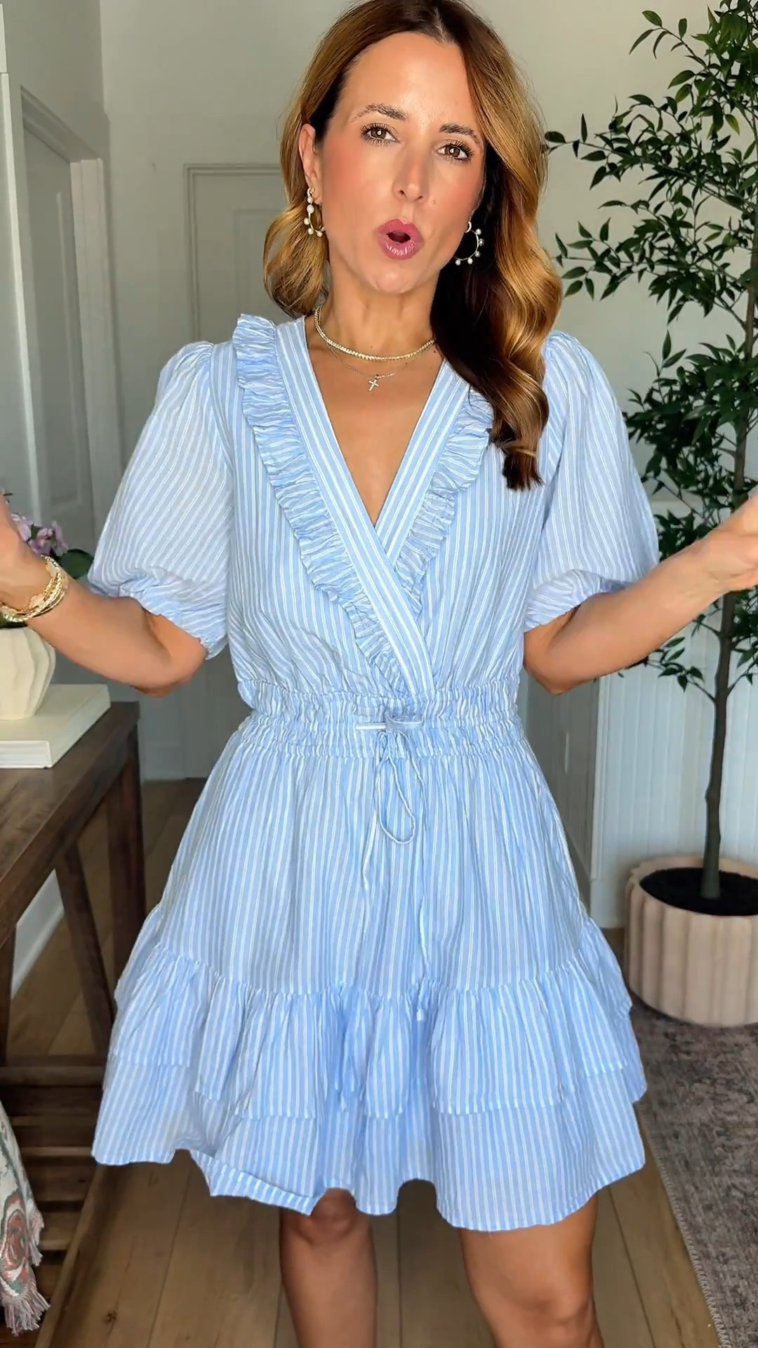 New Walmart arrivals! Walmart spring dresses. Walmart Easter dresses. Walmart summer dresses. Vacation dresses. Vacation outfits. Blue and white striped dress. Wearing XS - runs big so consider sizing down. Cream kitten heels in size 7. 

#LTKootd #LTKTravel #LTKWedding