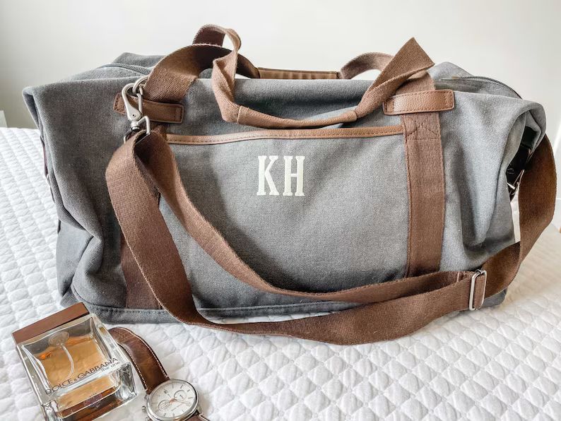 Personalized Weekender Bag | Personalized Canvas Duffle | Groomsmen Gifts | Monogram Duffle Bag |... | Etsy (US)