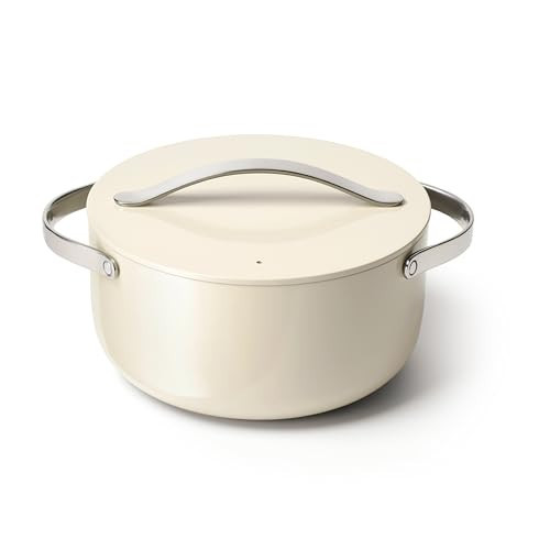 Caraway Dutch Oven Pot with Lid (6.5 qt, 10.5") - Non-Stick Ceramic Coating - Free From Forever Chemicals - Oven Safe & Stovetop Agnostic - Cream | Amazon (US)
