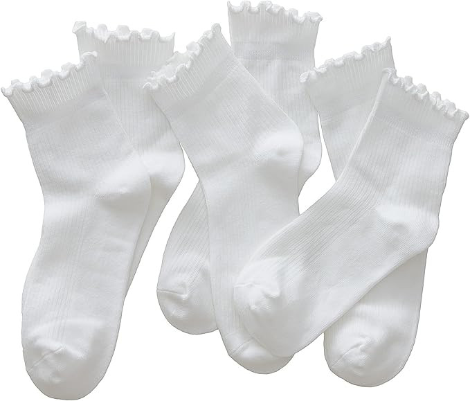 SSF&TUYS Ruffle Socks for Women – Soft Cotton Frilly Ankle Socks, Cute, Breathable & Comfy, 6 P... | Amazon (US)