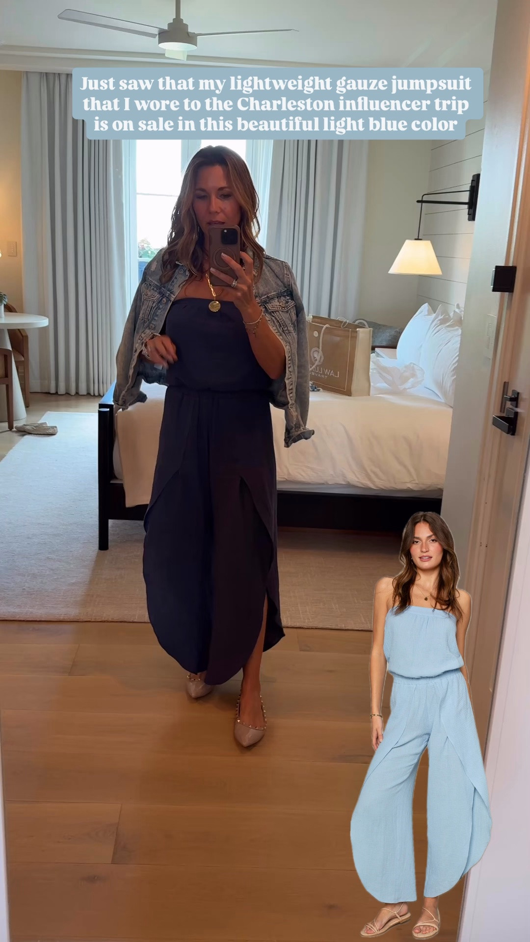 The most comfortable <and stylish> jumpsuit is on sale in a beautiful light blue color today! Runs tts

#LTKOver40 #LTKSeasonal #LTKTravel