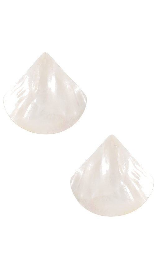 Ettika Mother Of Pearl Statement Stud Earrings in Ivory. | Revolve Clothing (Global)