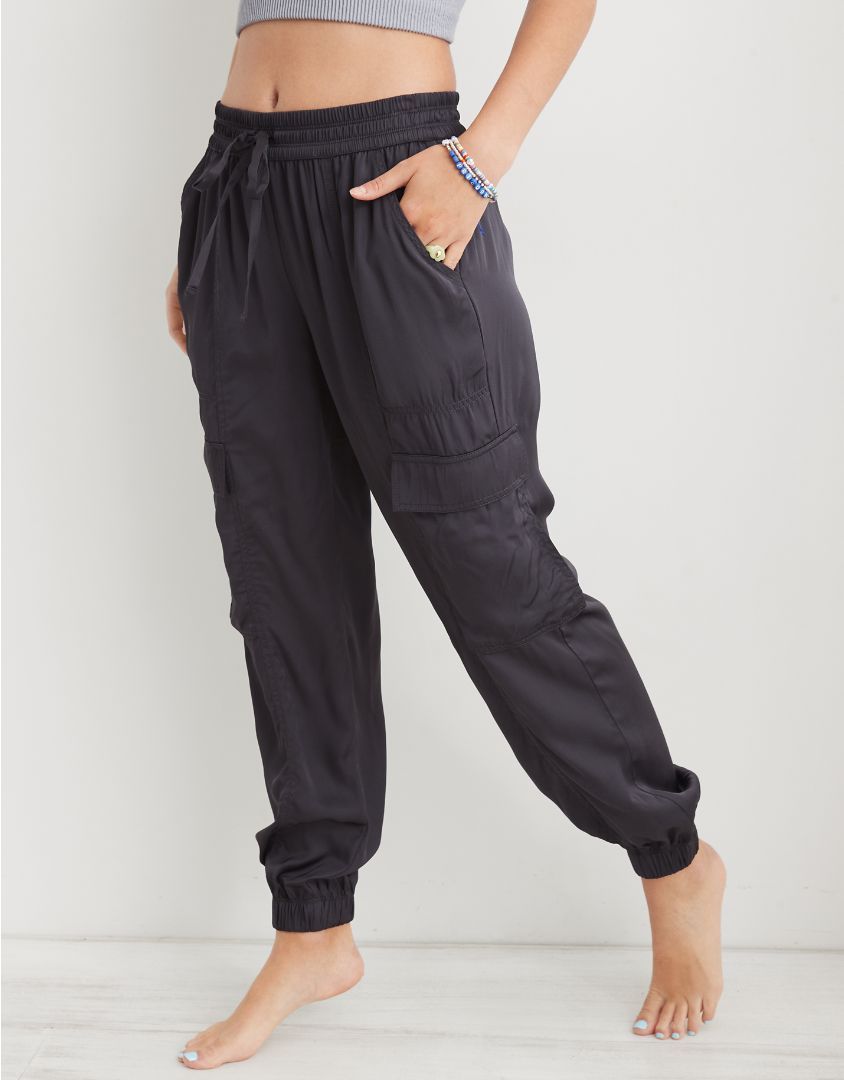 Aerie Satin Cargo Jogger | American Eagle Outfitters (US & CA)