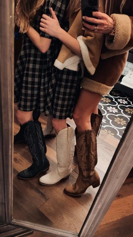 High quality cowgirl boots! All from Lane Boots. Girls are wearing dresses on sale at Janie & Jack. Cutest holiday fleece capes 

#LTKshoecrush #LTKkids #LTKHoliday