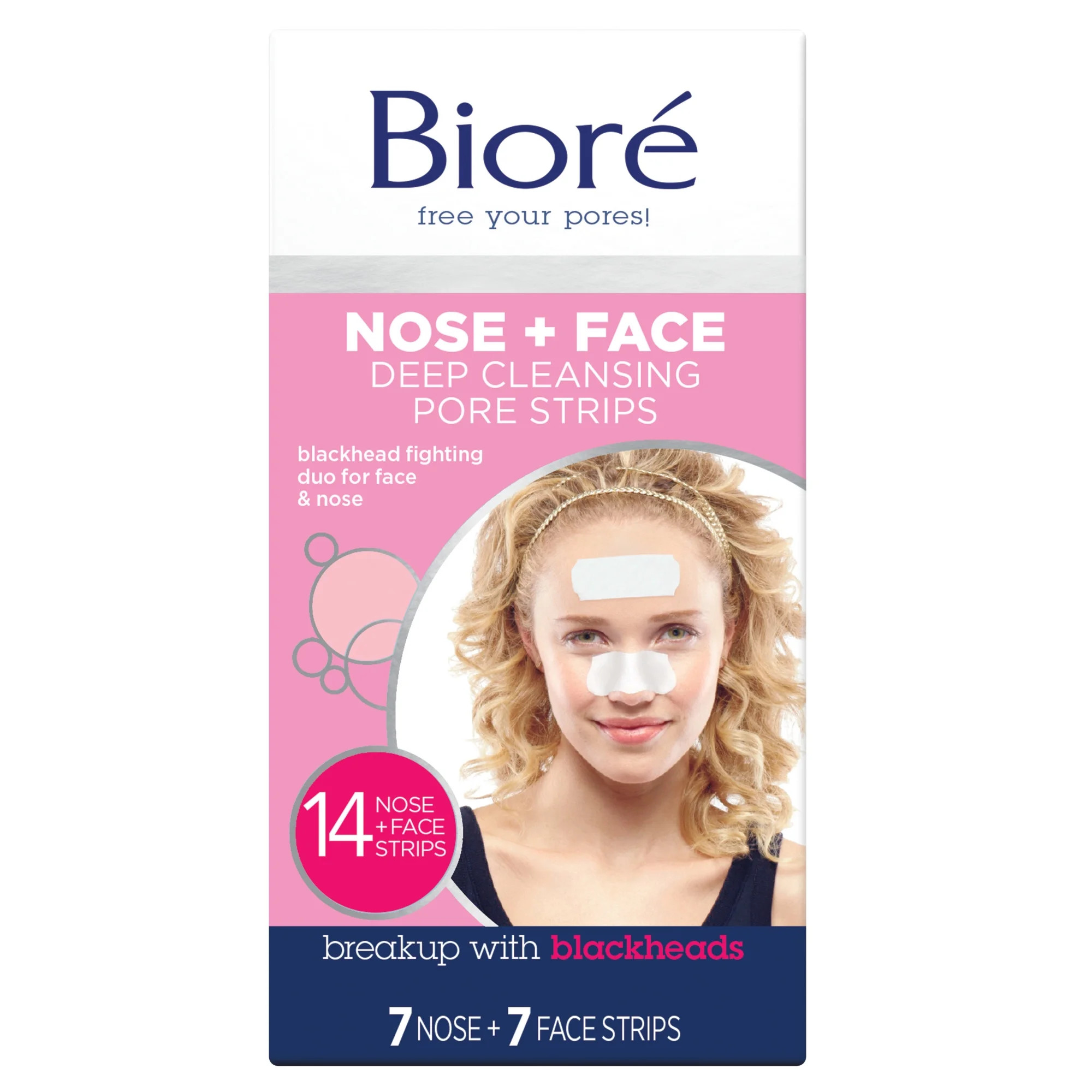 Bioré Original Nose+Face Deep Cleansing Pore Strips for Instant Blackhead Removal and Pore Unclo... | Walmart (US)