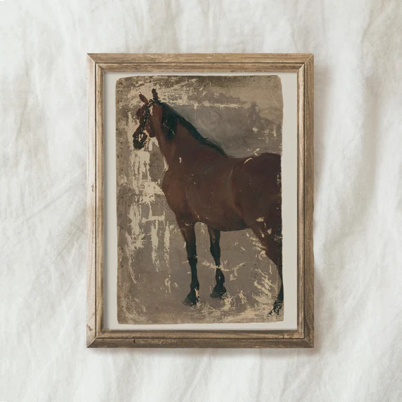 Farmhouse Equestrian Wall Art PRINTABLE / Antique Horse Art - Etsy | Etsy (US)