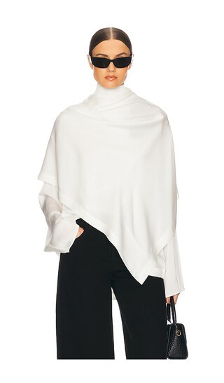 Silk Tunic With Detachable Scarf in White | Revolve Clothing (Global)