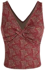 CIDER Jersey V-Neck Floral Twist Crop Top | Amazon (US)