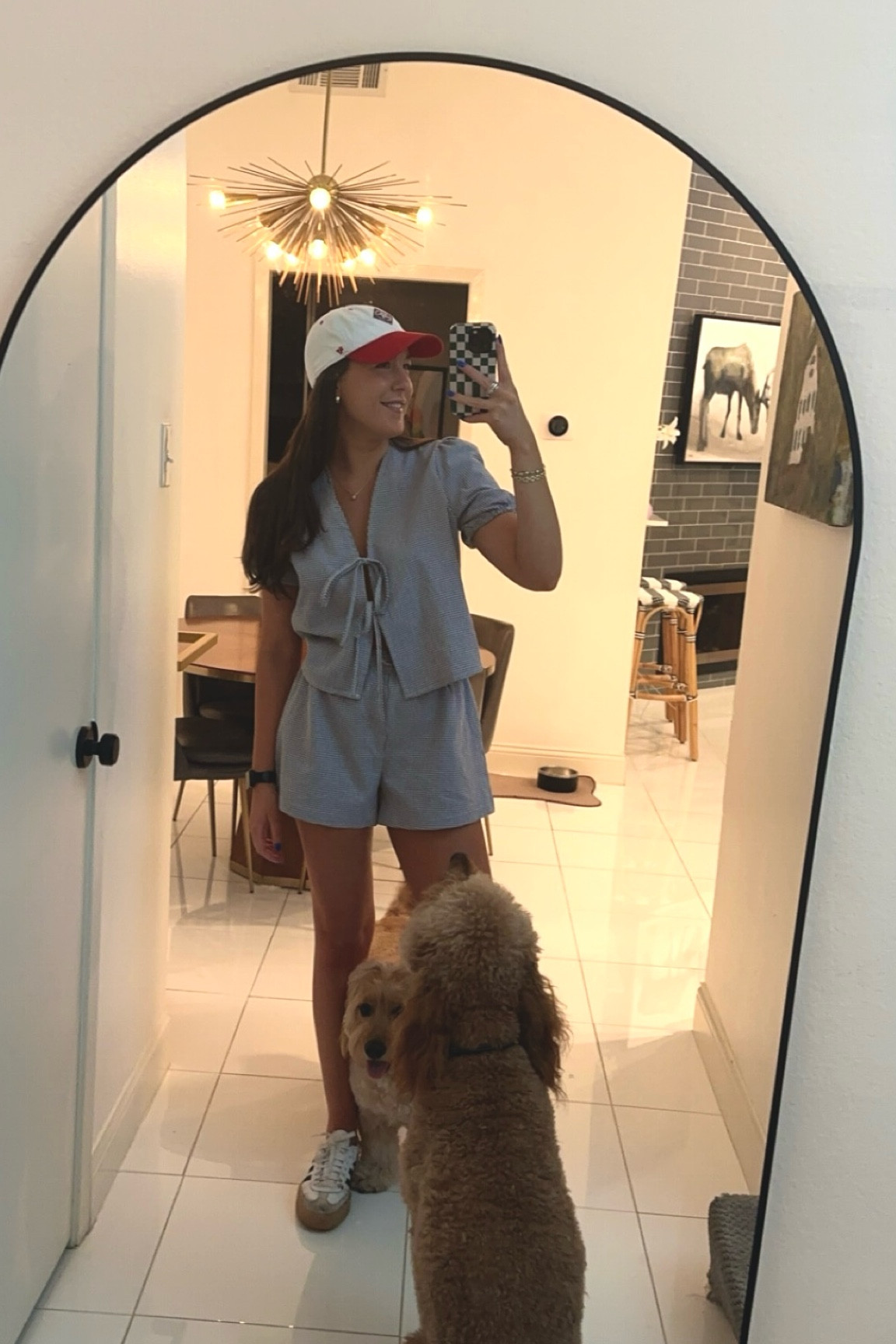 comfy matching gingham set for the summer & super impressed the fabric didn’t wrinkle !!! 

outfit from rangers baseball game ⚾️❤️🤍

#LTKfindsunder50 #LTKU #LTKSeasonal