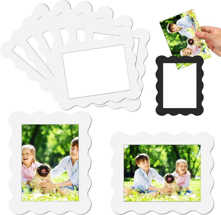 Kingdder 12 Pcs Scalloped Magnetic Picture Frame for Refrigerator 4 x 6 White Reusable Picture Fr... | Amazon (US)