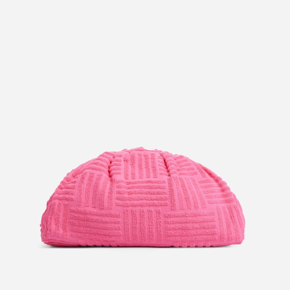 Carry Oversized Pouch Bag In Pink Terry Towel Fabric | EGO Shoes (US & Canada)