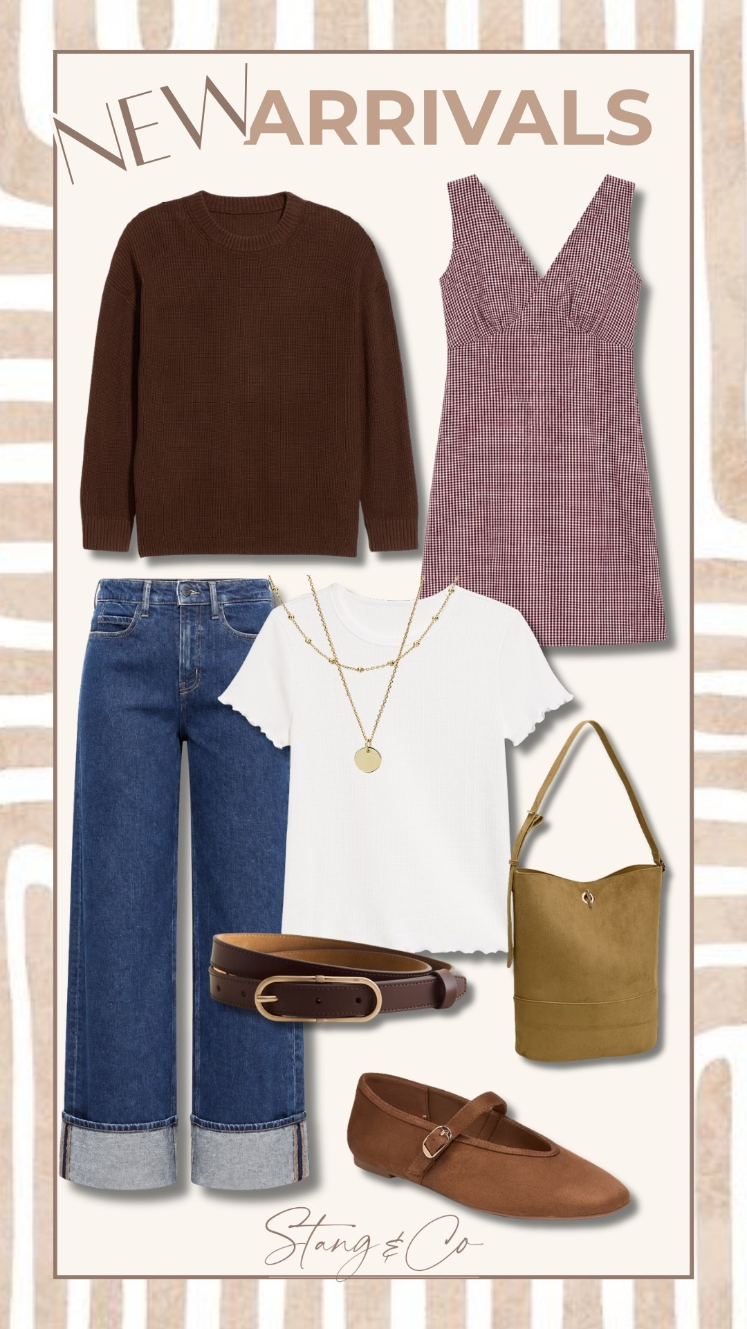 New arrivals are making me very ready for fall! Chocolate brown, cuffed denim, easy layers, and the cutest accessories are all so good for transitioning into cooler weather.

Fall new arrivals, Fall fashion finds, Chocolate brown sweater, Cuffed jeans, Fall dress, Mary Jane flats, Suede shoulder bag, Transitional outfits, Fall accessories, Tall girl fashion, Fall wardrobe, StangandCo

#LTKSeasonal #LTKootd #LTKTall