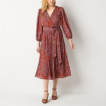 new!Ryegrass Womens 3/4 Sleeve Floral A-Line Dress | JCPenney