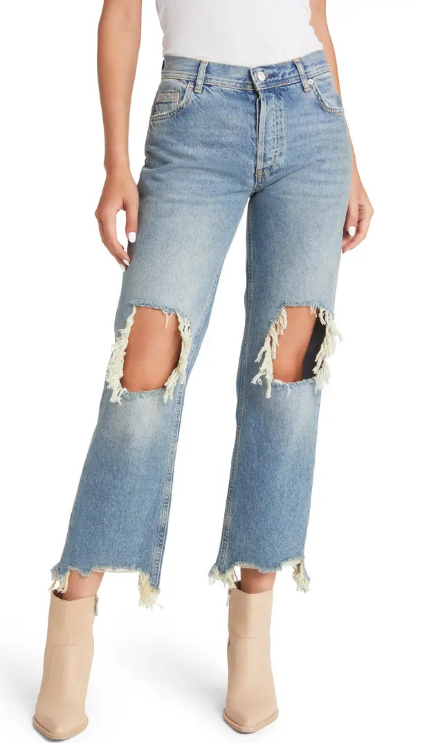We the Free Maggie Ripped Ankle Straight Leg Jeans | Nordstrom