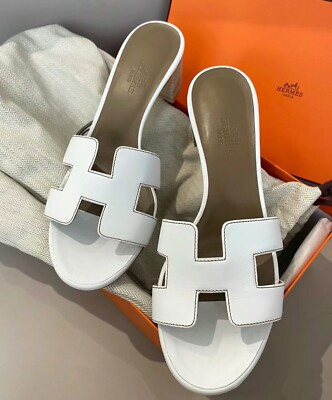 Authentic HERMES SADALS OASIS SMOOTH CALFSKIN 36.5 BLANC | eBay US