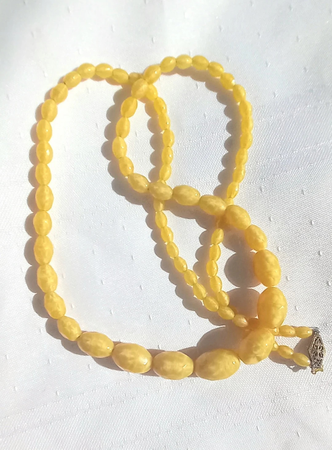 Vintage Butter Yellow Satin Diamond Cut Glass Bead 26 - Etsy | Etsy (US)