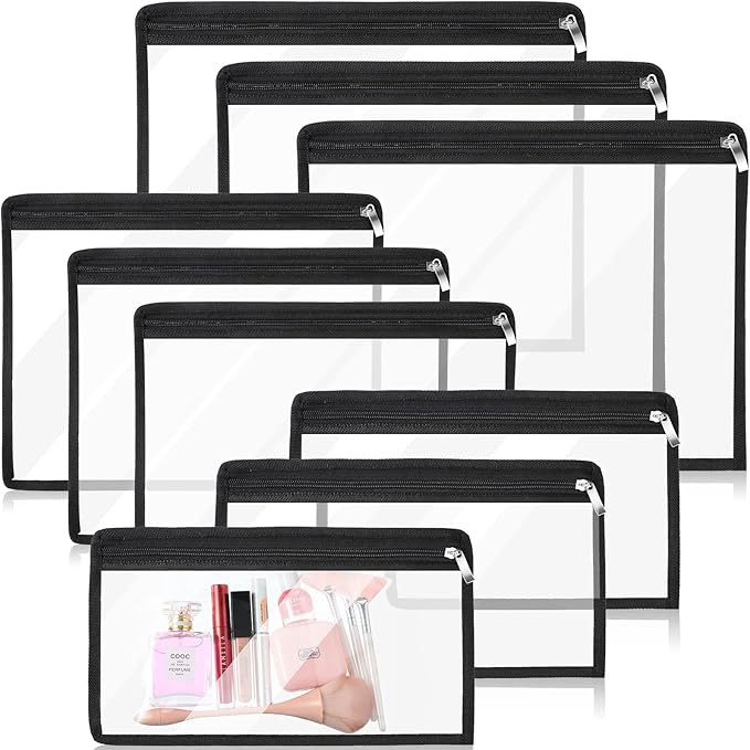 CHENGU 9 Pack Clear Zipper Pouches Multipurpose PVC Waterproof Pouch Clear Travel Bags for Cosmet... | Amazon (US)