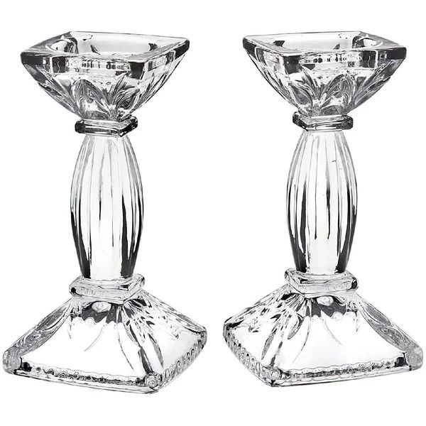 Set Of 2 Crystal Candlestick Holders Pair - Candle Holder For Wedding, Dining, Party Or Any Event... | Wayfair Professional
