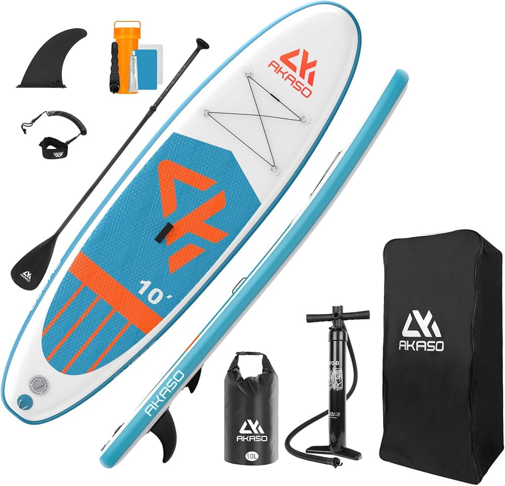 AKASO Inflatable Paddle Board, Inflatable Stand Up Paddleboard, Paddle Board for Adult | Amazon (US)