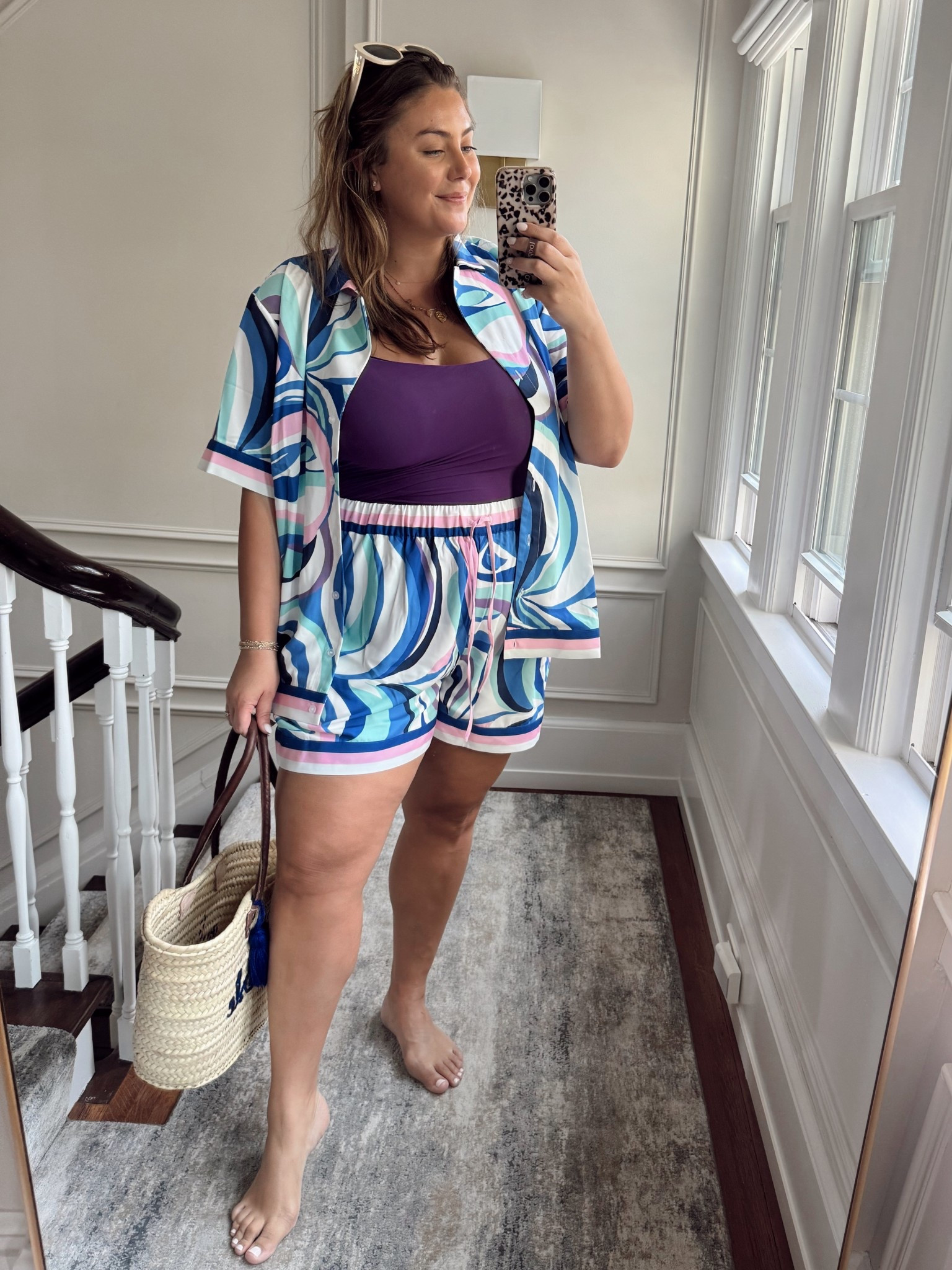 Wearing size 18 in matching set - designer inspired, but a look for less. Wearing size 16 in swimsuit. Use CARALYNM at Cakes Body. 

#LTKSwim #LTKSeasonal #LTKMidsize