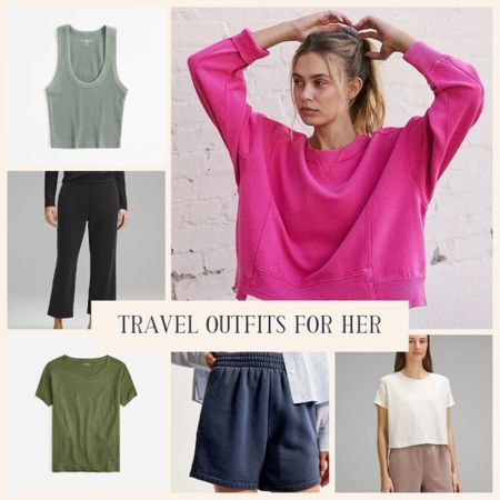 Comfortable Travel Outfits for Her - Summer outfits for travel with airport look essentials for her from Abercrombie & Fitch, Lululemon, J.Crew, and Free People

#LTKActive #LTKTravel #LTKFitness