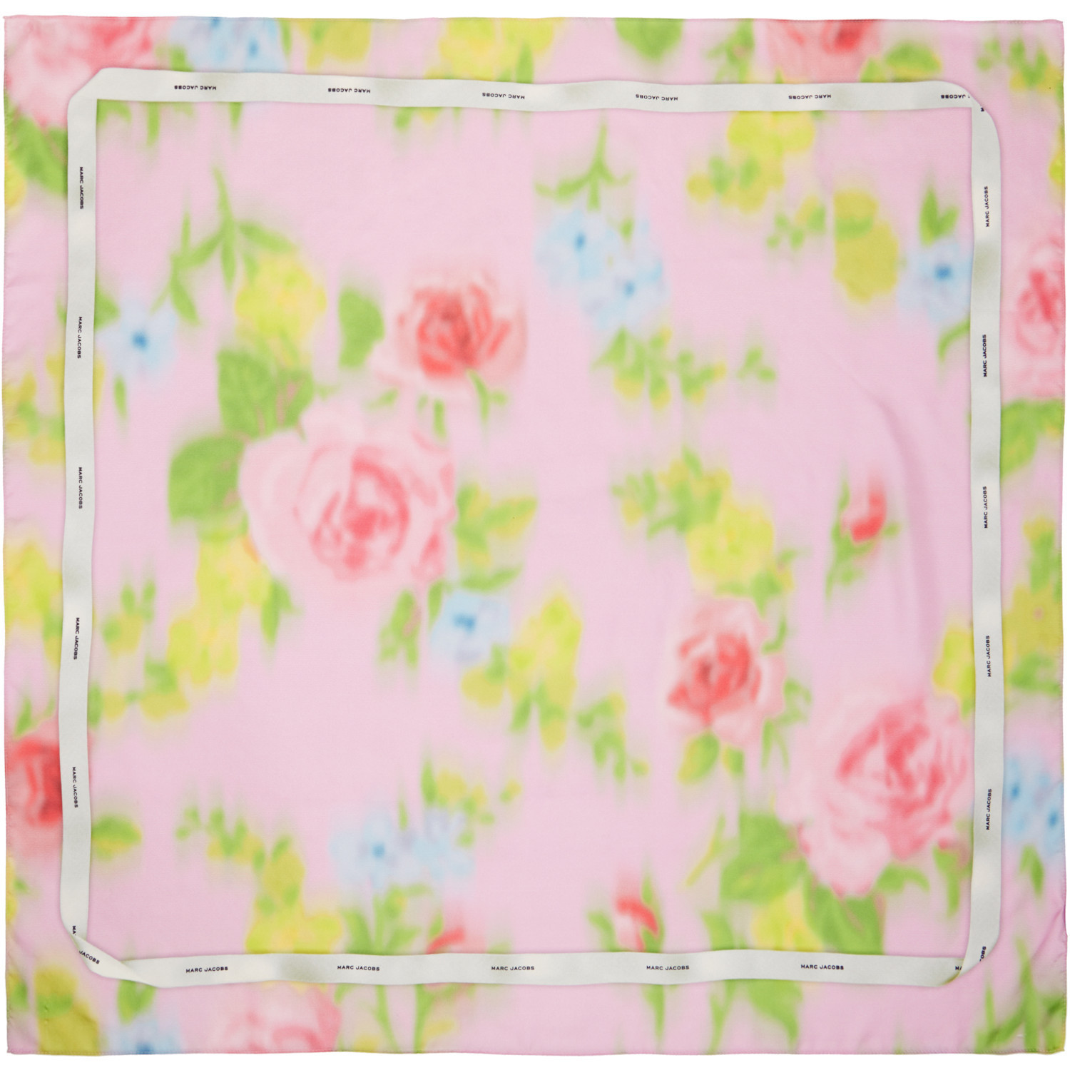 Marc Jacobs Pink Blurred Floral Silk Scarf | SSENSE
