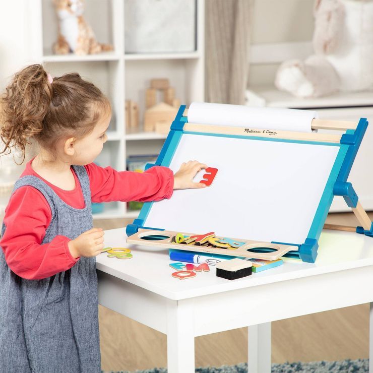 Melissa &#38; Doug Double-Sided Magnetic Tabletop Art Easel - Dry-Erase Board and Chalkboard | Target