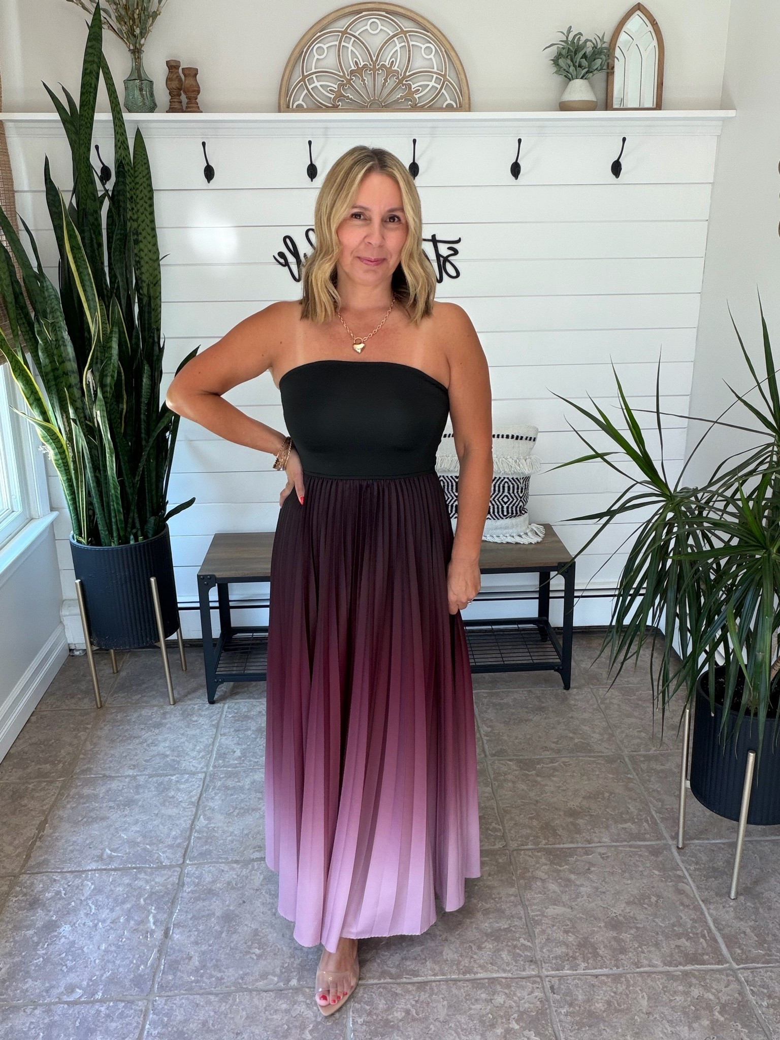 Wedding guest dress summer, I’m wearing a medium. This would also be cute for vacation, to wear in a cruise for captains dinner. I love the ombré! Summer outfits over 40

#LTKWedding #LTKOver40 #LTKMidsize