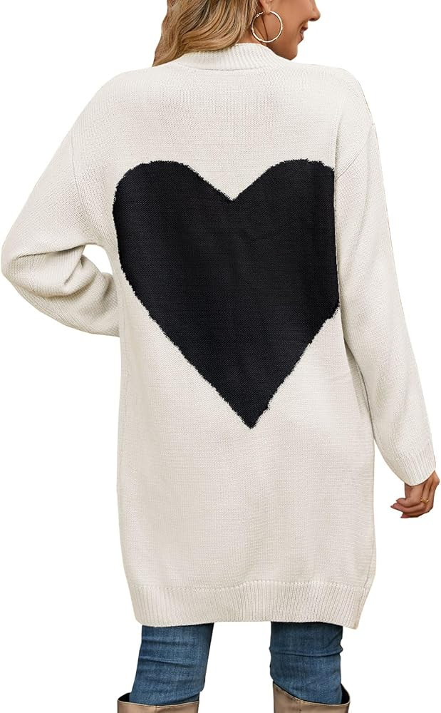 Alsol Lamesa Long Cardigan Sweater for Women,Open Front Cardigan Color Block,Long Sleeve Knit Lig... | Amazon (US)