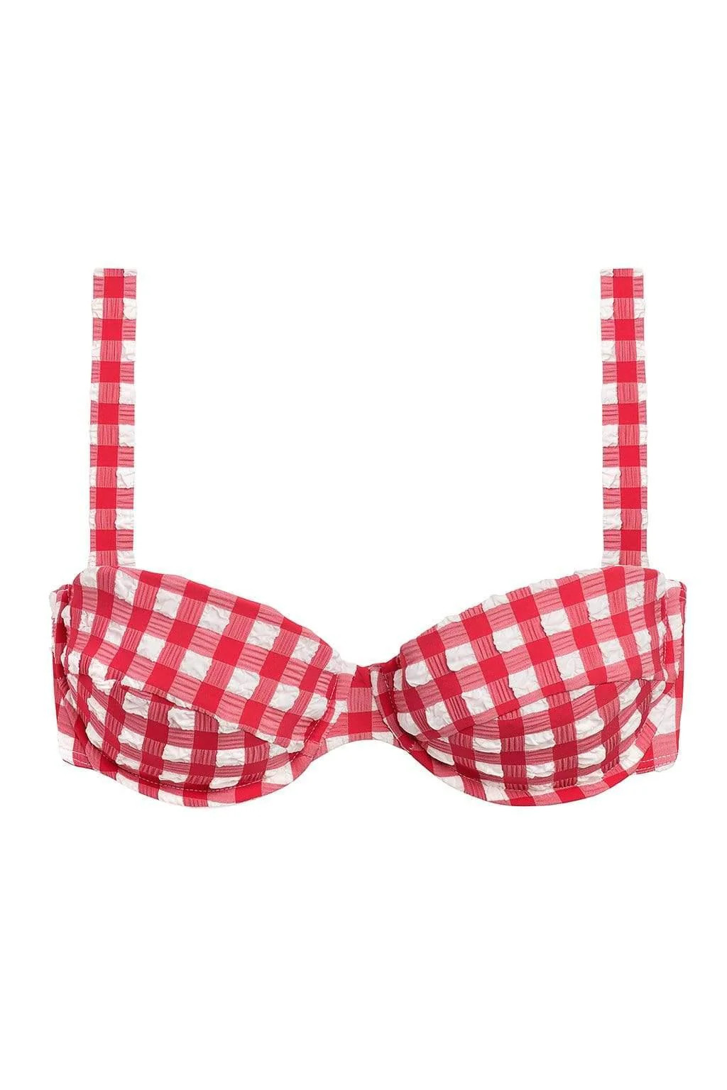 Red Gingham Bustier Bikini Top | Montce