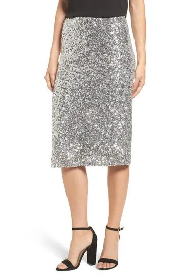 Women's Halogen Sequin Pencil Skirt, Size X-Small - Grey | Nordstrom