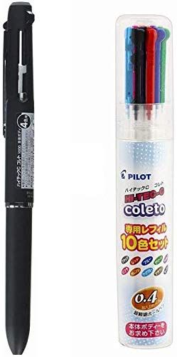 Pilot Multi-Pen Body Hi-Tec-C Coleto 1000 Black Body (LHKC-1SC-B)+ 0.4mm Refill 10 Color Set (LHK... | Amazon (US)