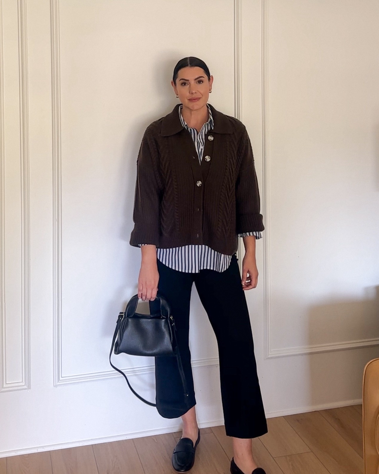 
Some of my favorite pieces recently from Quince. I seriously can’t recommend these pieces enough! This cardigan is SO luxe feeling and it’s under $100, for merino wool! I am in the medium, fit is loose but true to size. 

This blouse has a structured fit, but I sized up for extra length. It runs true to size, my typical size medium would fit great, but this large size gives a looser, more relaxed fit to an otherwise very structured top. 

I’m in the 10 of the ponte pants, I find they run slightly snug at the waist so a size up for me was perfect. 

#quincepartner @onequince 
 

 