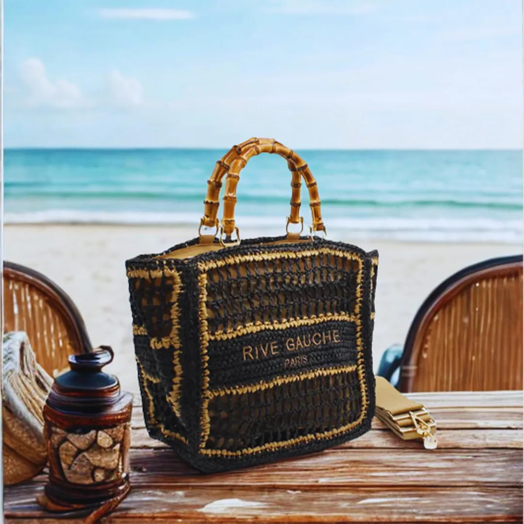 RIVE GAUCHE Raffia Tote Bag - Etsy | Etsy (US)