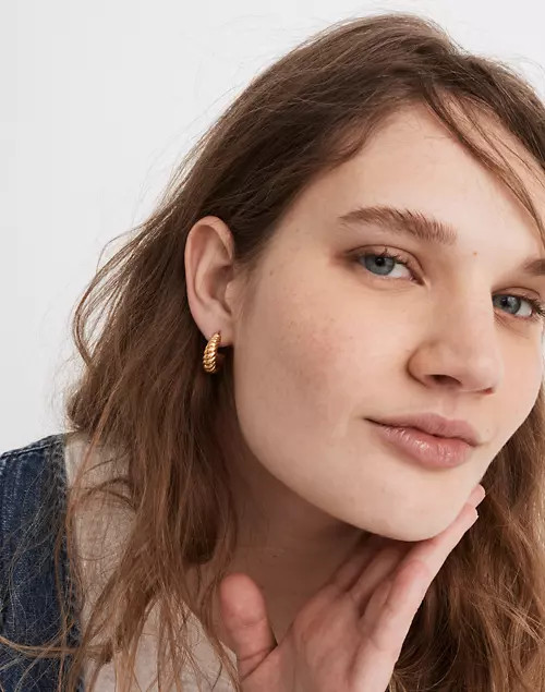 Puffed Small Hoop Earrings | Madewell
