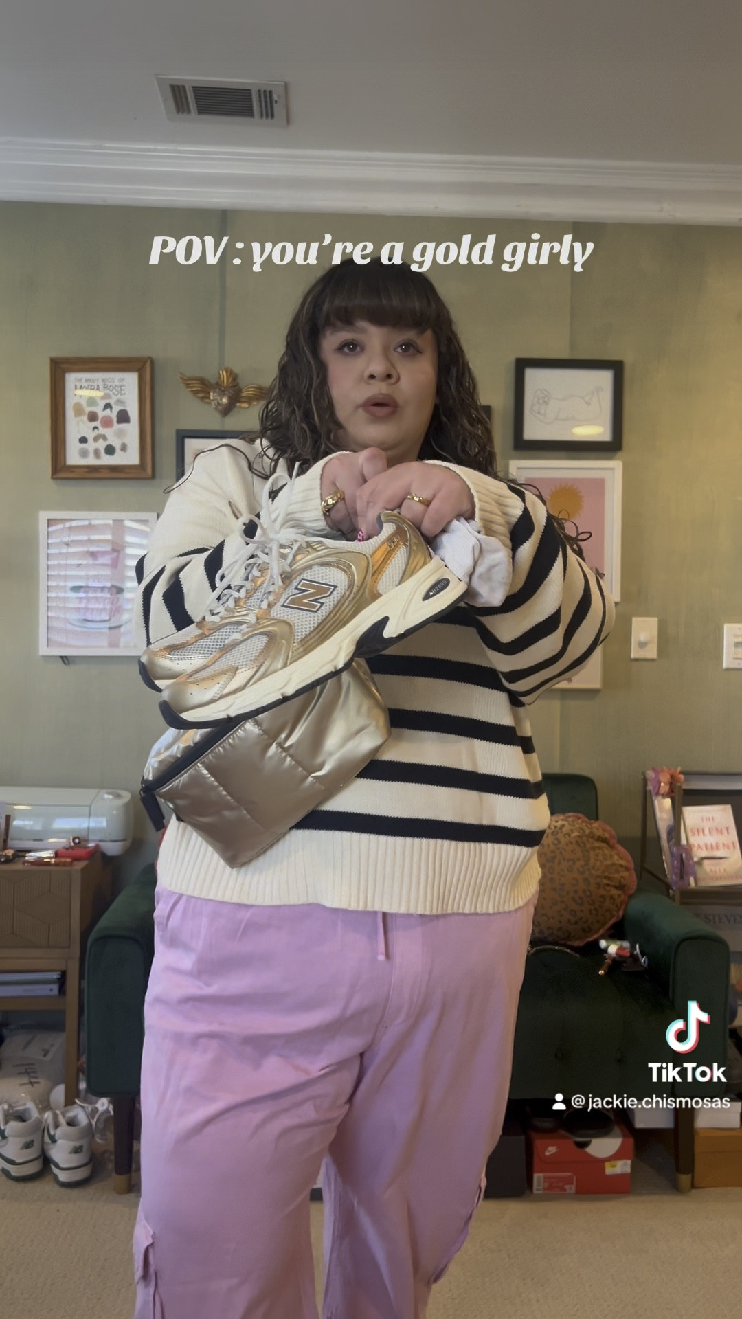 Gold accessories, plus size fashion, pink cargos, cargo pants, new balance, crossbody bag, belt bag

#LTKshoecrush #LTKstyletip #LTKplussize