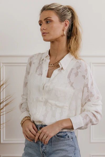 Sloane Button Up in White | Bohme
